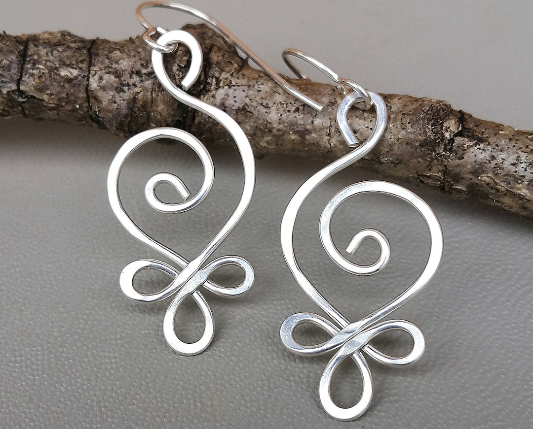 Celtic Spiral Sterling Silver Wire Earrings Very Light Weight Celtic Earrings Women Gift for Her Everyday Jewelry Mothers Day Gift Mom Etsy