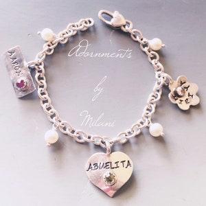 Abuelita Bracelet with Birthstones Grandkids Children Names Nieto Bisabuela Grandma Sterling Silver image 4