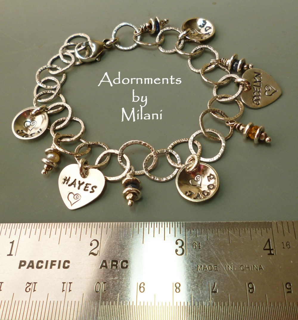 Large Family 8 Children Charm Bracelet for Grandma Motherinlaw Etsy