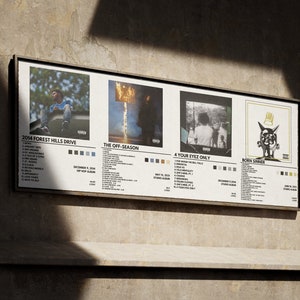 J.COLE 4er Set| Digitales Poster| Minimalistisch| 2014 Forest Hills Drive|4 Your Eyez Only| Born Sinner Deluxe| Die Nebensaison|