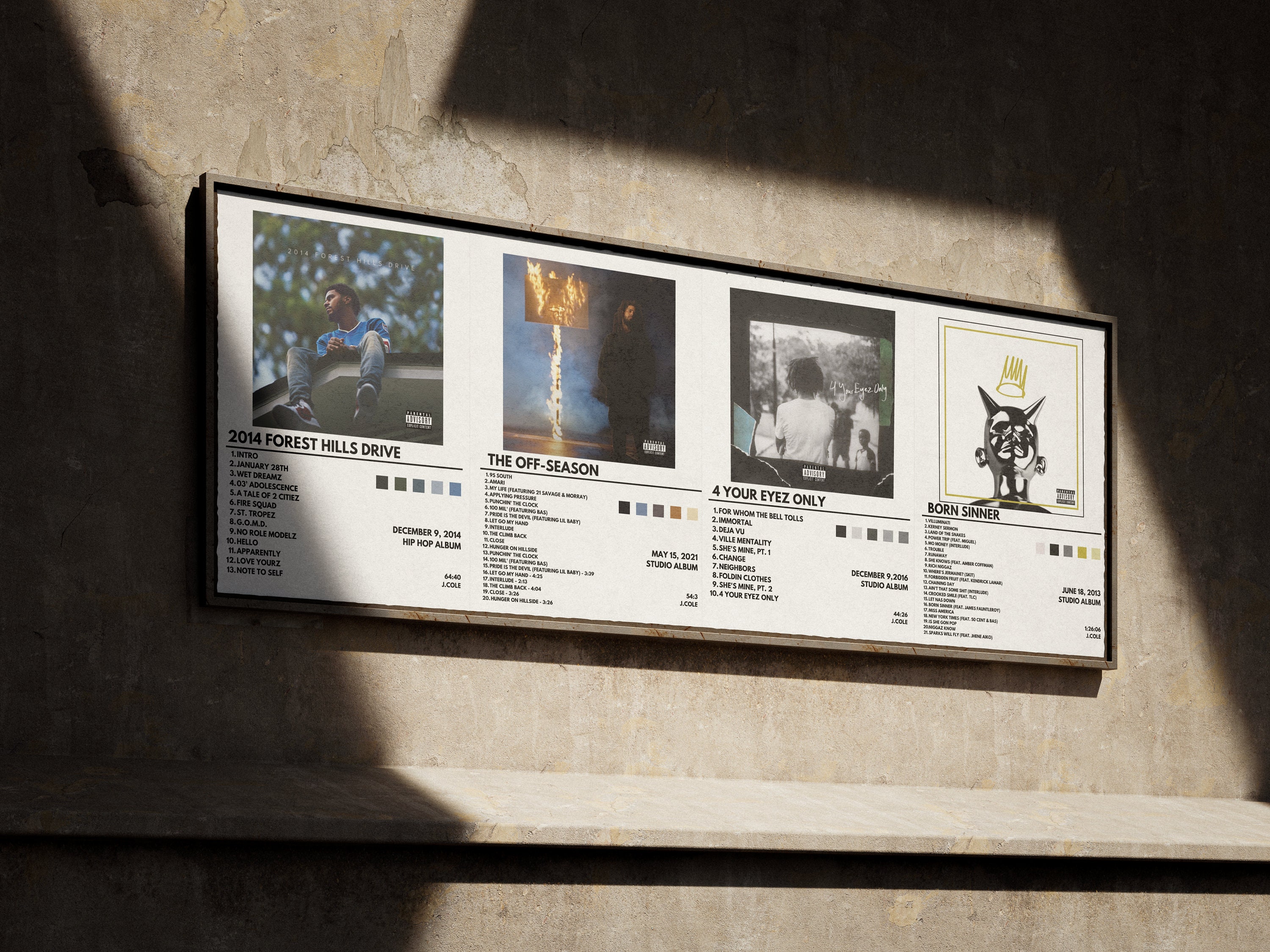 J.COLE Album Poster Set: Minimalist Music Prints (digital Download