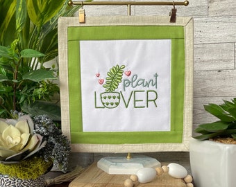 Plant Lover mini quilt sign decor | Year-round tabletop and tier tray decor