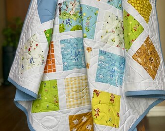 Handmade Baby Quilt: Riley Blake 100 Aker Woods Nursery Decor, Toddler Bedding