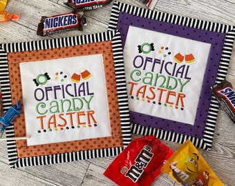 Halloween candy tabletop mini sign quilt  | official candy taster | halloween & tiered tray decor