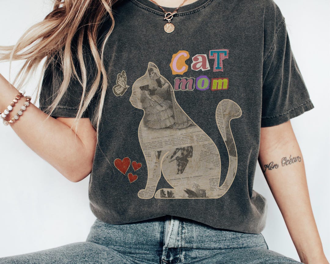 Vintage Cat Mom Shirt, Retro Cat Lover Tee, Aesthetic Cat Shirt for ...