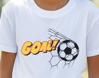 GOAL Kids heavy Cotton™ T-shirt is het perfecte cadeau voor voetballers en fans. Met dit grafische T-shirt scoor je punten bij je kleine voetballer