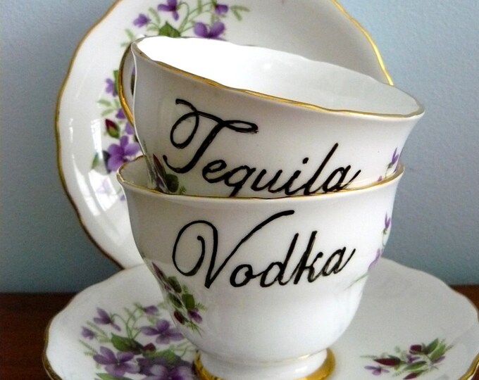 Vodka and Tequila Altered Teacup Set Etsy