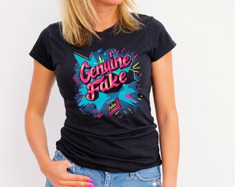 Genuine Fake Graphic Tee: 80's Dark Humor Comfort Colors T-Shirt