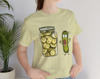 Camiseta unisex divertida de tarro de pepinillos: camiseta gastronómica peculiar