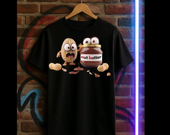 Camiseta divertida de cacahuete: camiseta gráfica de dibujos animados de mantequilla de cacahuete