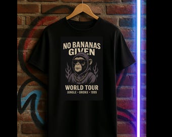 Funny Monkey Graphic T-Shirt: Retro Band Tour Style