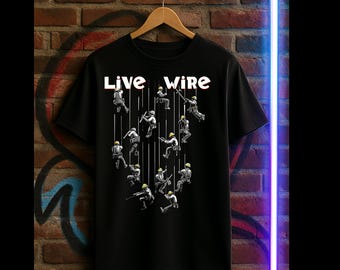 Camiseta divertida de electricista: camiseta gráfica de liniero con cable de alta tensión