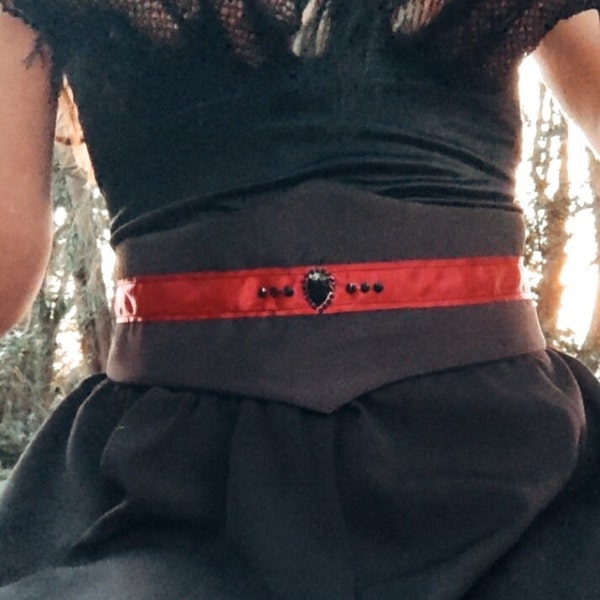 Ceinture gothique noir et bordeaux