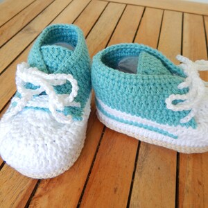 White and Blue Lace N Hook Style Baby Shoes