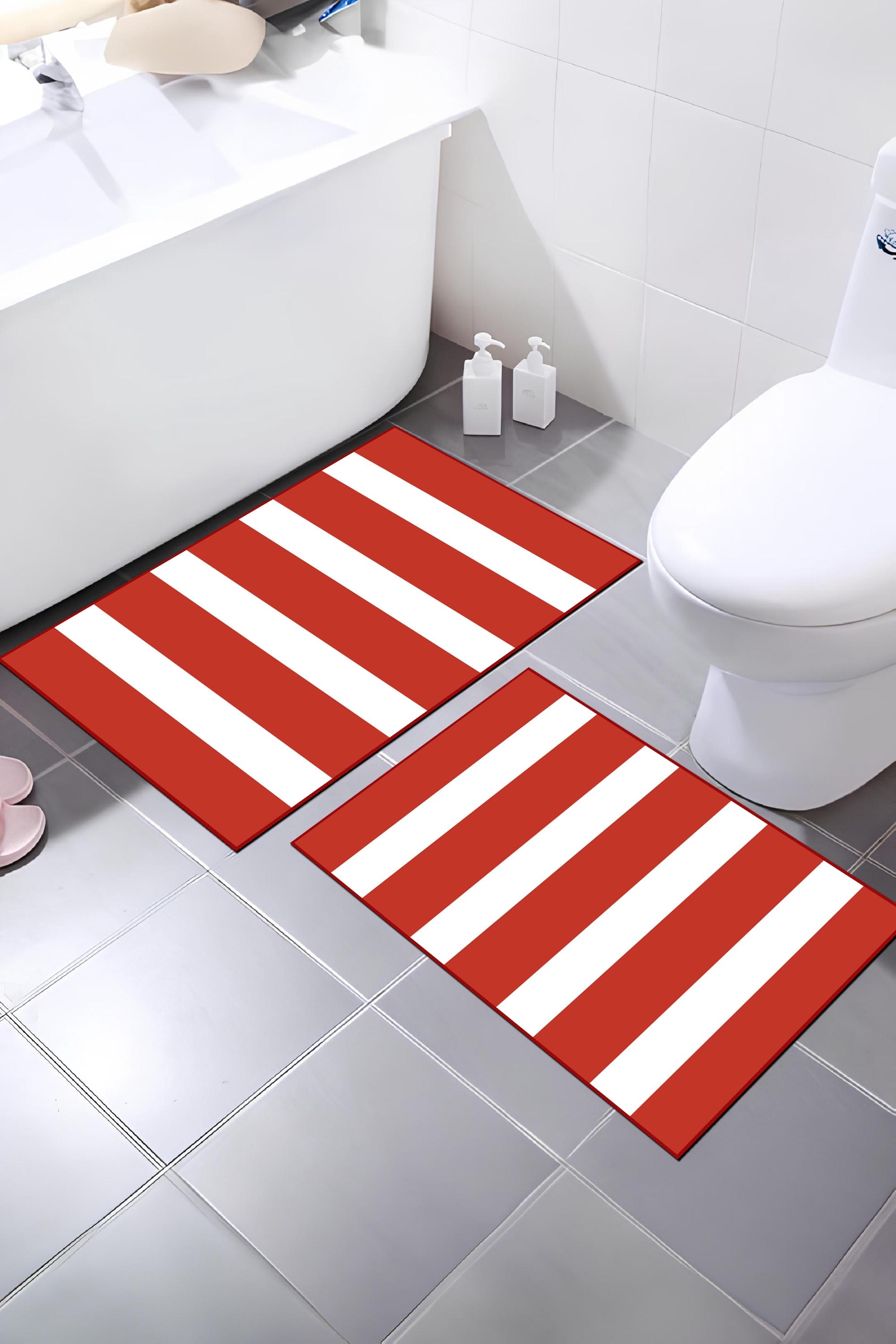 赤と白のストライプラグ 赤と白のジグザグストライプラグ - TENSTICKERS