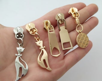 Bag Zipper Pull, Gold Zipper Head, Hardware for Zipper Pull, Zipper for Wallet, (Stop the video by tapping on it and select zipper number)