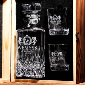 Personalisierte Whisky-Dekanter-Set, Geburtstagsgeschenke für ihn, Ruhestandsgeschenke für Männer, Geschenk für Ehemann, Vatertagsgeschenke, Geburtstagsgeschenk