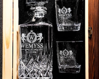 Personalized Whiskey Decanter Set, Birthday Gifts for Him, Retirement Gifts for Men, Gift for Husband, Father's Day Gifts, Anniversary Gift