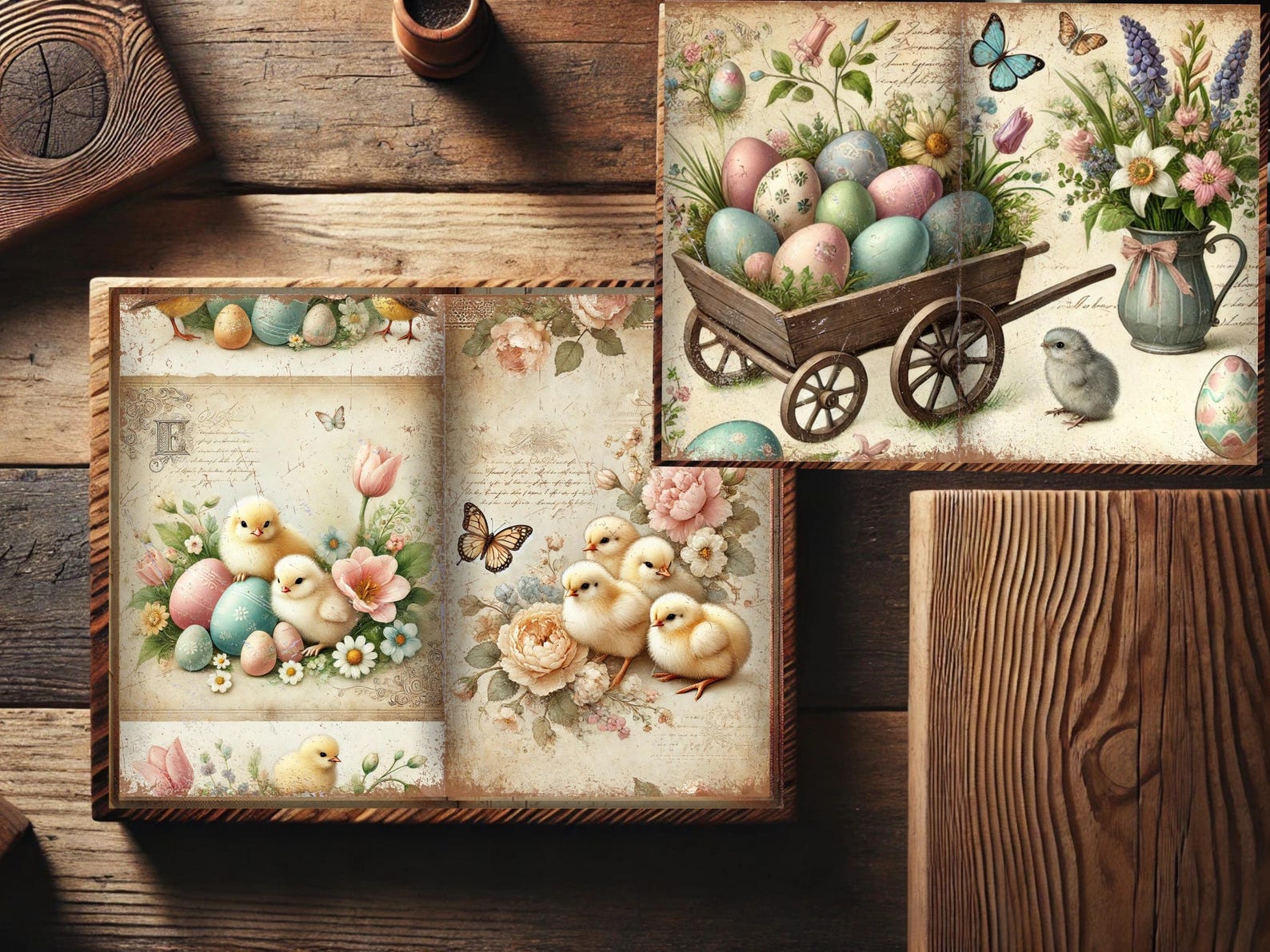 Vintage Easter Junk Journal Pages: Watercolor Bunny Ephemera (digital ...