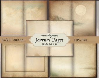 Vintage Neutral Junk Journal Paper: Distressed Texture Scrapbook Pages (Digital Download)
