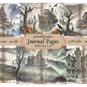 Dark Gothic Junk Journal Kit Instant Download Digital Scrapbook Paper Spooky Collage Sheets Vintage Ephemera Horror Gothic Backgrounds JPG