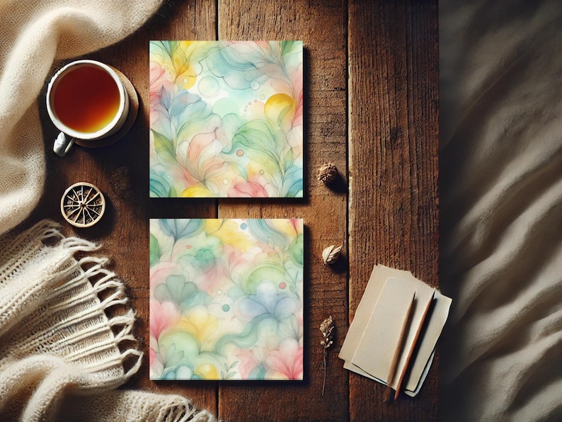 Watercolor Spring Digital Paper: Abstract Floral Scrapbook Backgrounds ...