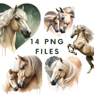 Palomino Horse Cliparts PNGs de alta qualidade Animal Clipart Nursery Art Card Making Horse Clip Art Digital Paper Craft Horse Sublimation Design
