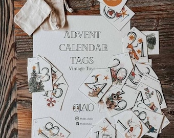 Calendario dell'Avvento di Natale stampabile con numeri: decorazioni fai da te (PDF)