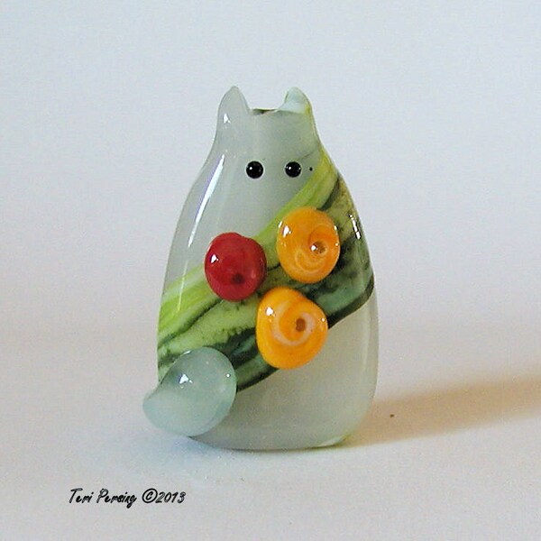 Cat Bead Handmade Lampwork Focal - Galatea FatCat