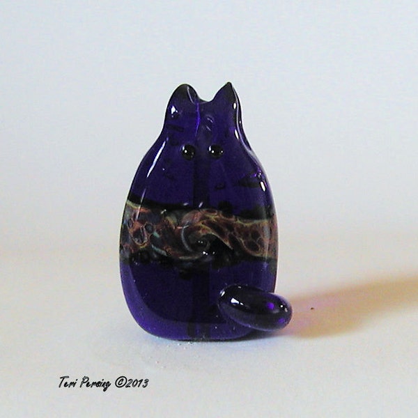 Cat Bead Handmade Lampwork Focal - Griffith FatCat