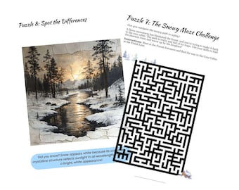 The Puzzle Path: Frosty Fun Winter Puzzle Book - Word Searches, Riddles, Logic Games & Colouring Pages for Adults 50+ | Brain Teasers