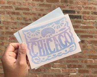 Papel Picado "CHICAGO" Card - Pink - 2019