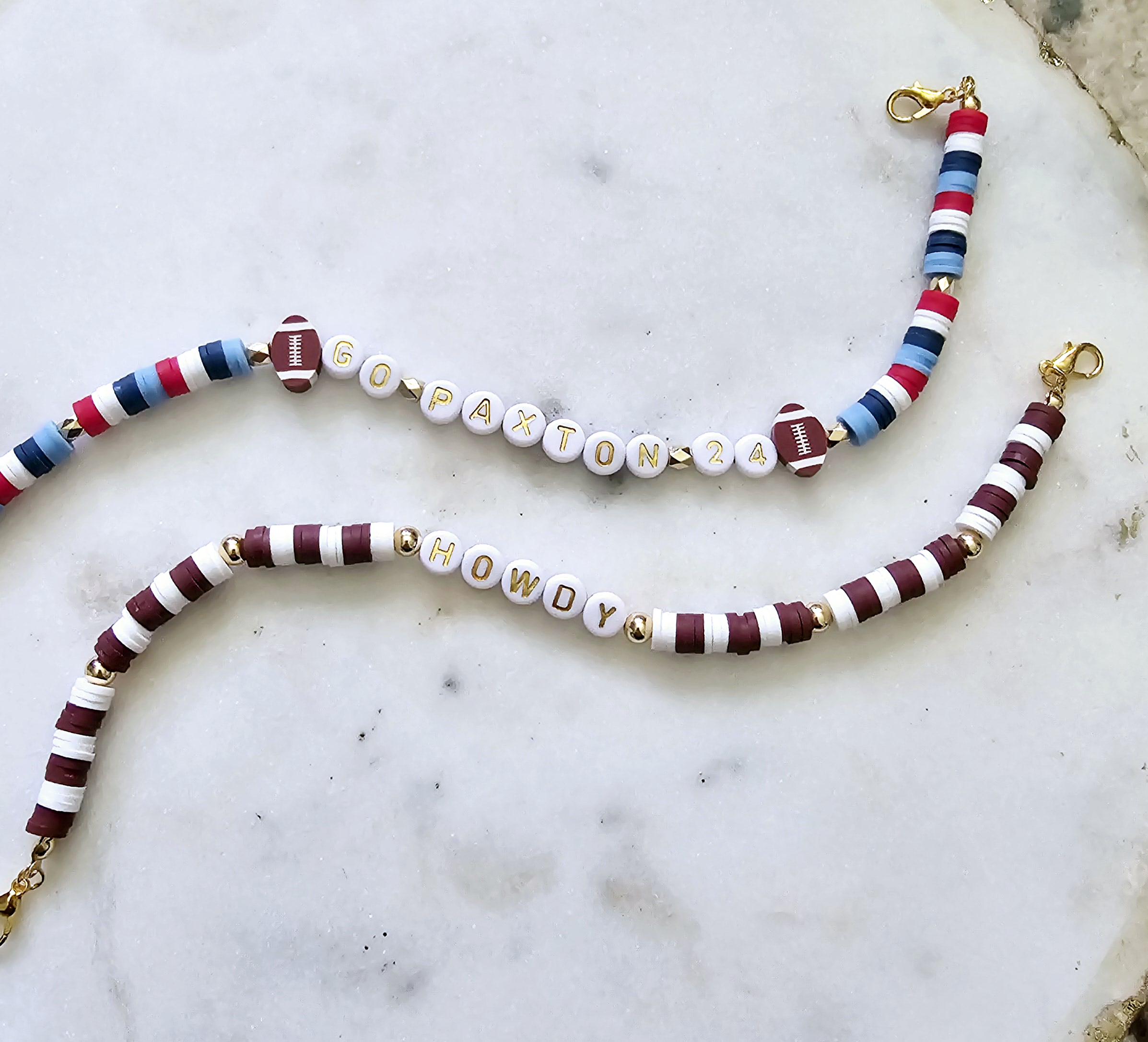 Beaded sports team saying trucker hat chain