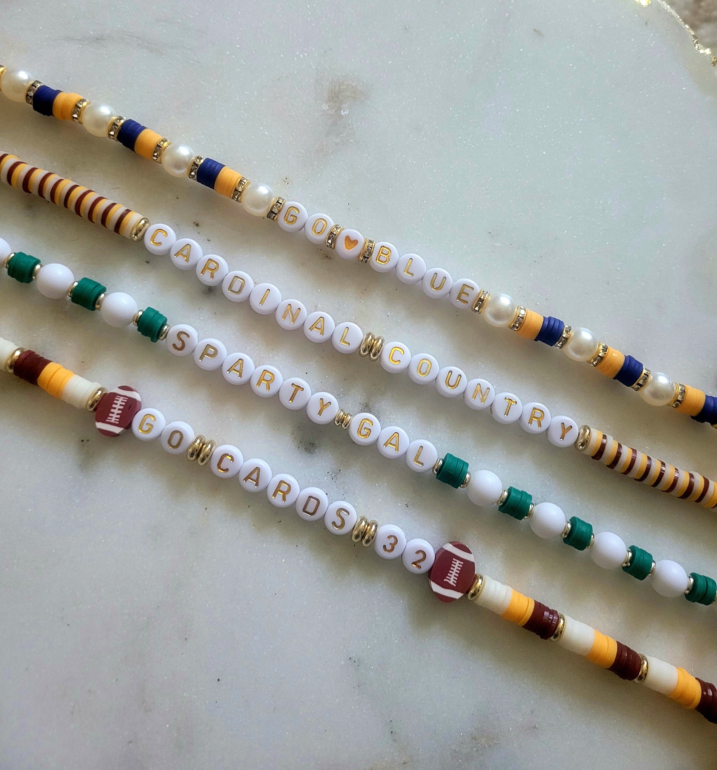 Beaded sports team saying trucker hat chain