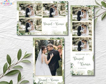 Greenery Floral Photobooth Template | Sage Wedding, Birthday Celebration (PSD, Canva)