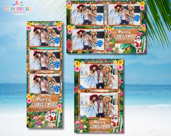 Hawaiian Sunset Dreams Tropical Aloha Photobooth Layout – Easy PSD & Canva Editing