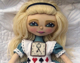 Alice in Wonderland Cloth Doll E-Pattern Pdf