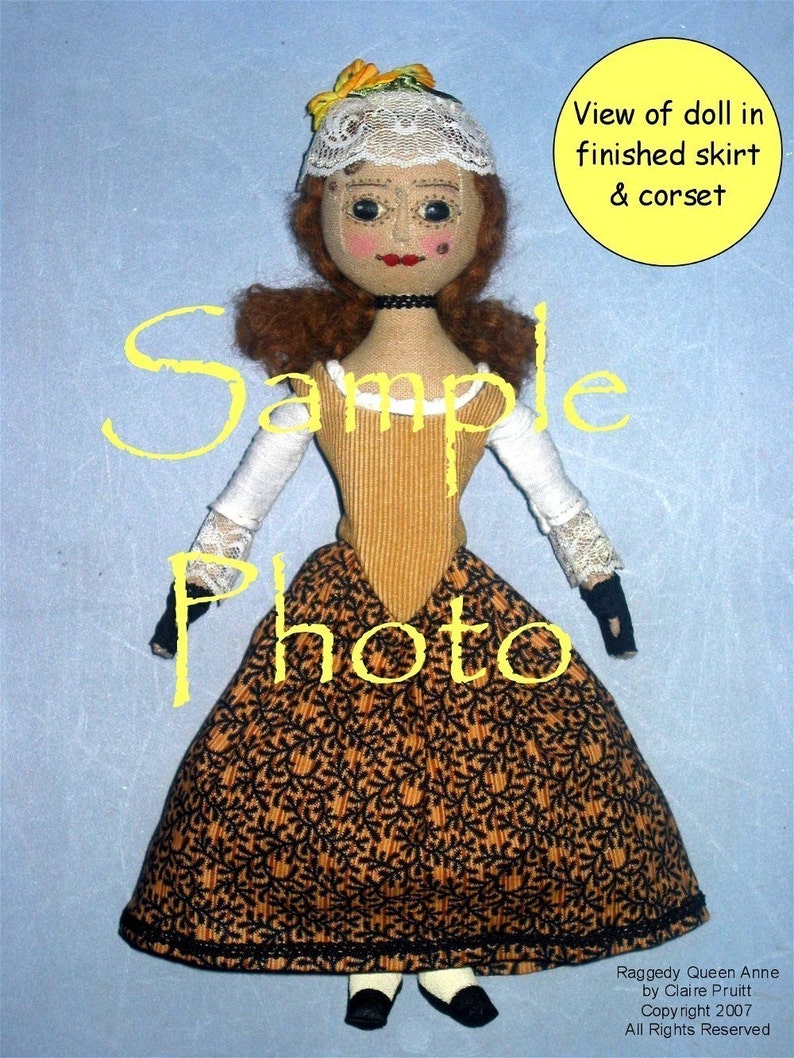 Queen Anne Style Witch Cloth Doll PDF Pattern image 2