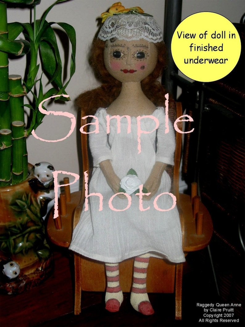 Queen Anne Style Witch Cloth Doll PDF Pattern image 3