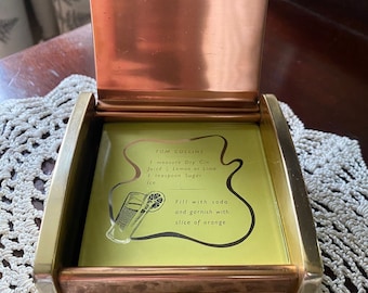 Repurposed Kaymet Adonised Cigarette Box with Vintage Cocktail Coasters