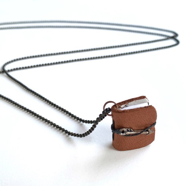Book Pendant Necklace Etsy