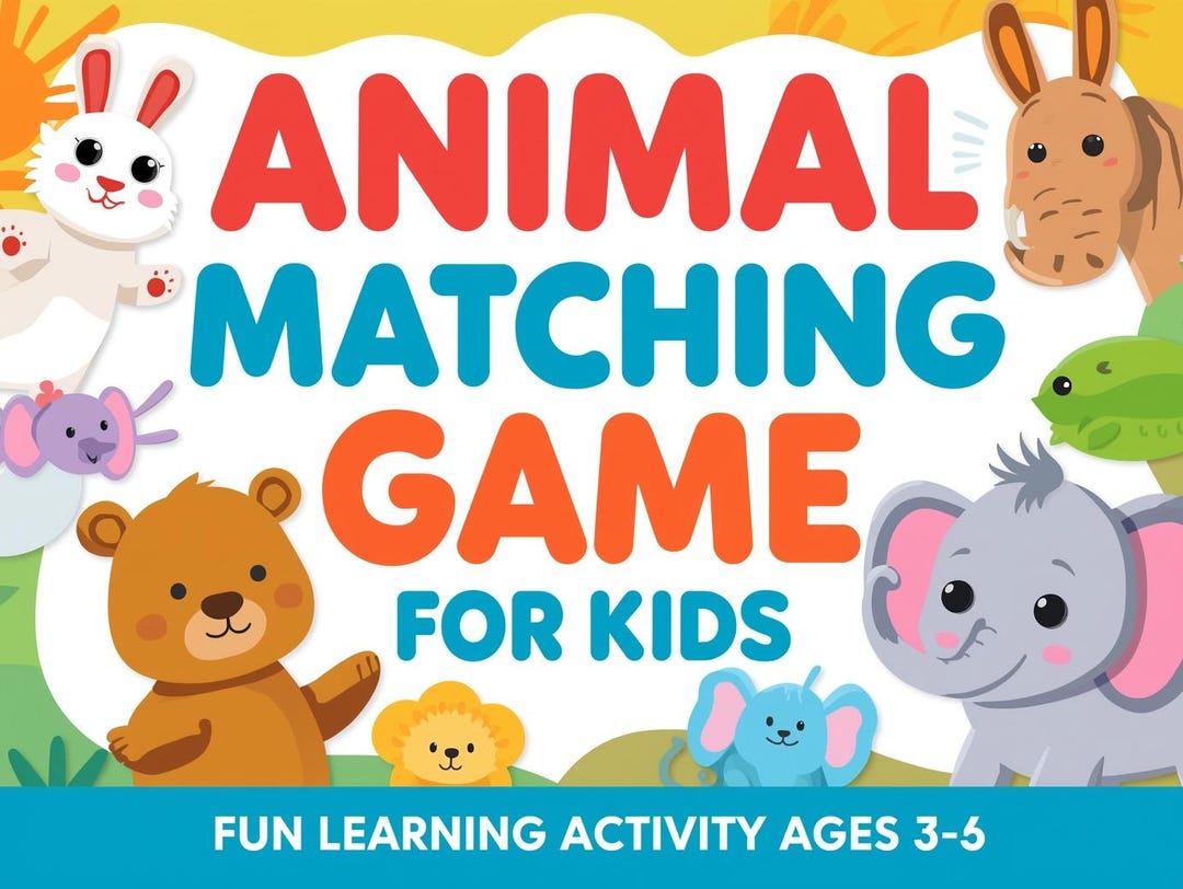 Animal Matching Game Printable | Preschool Matching Worksheet | Toddler ...