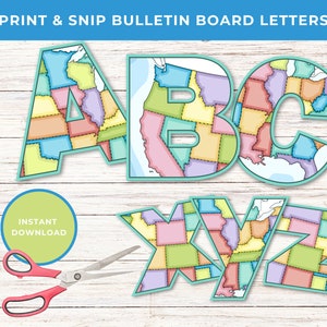 Bulletin Board Buchstaben, US Thema Karte für Klassenzimmer Dekor, Elementare Geographie Klassenzimmer Dekor