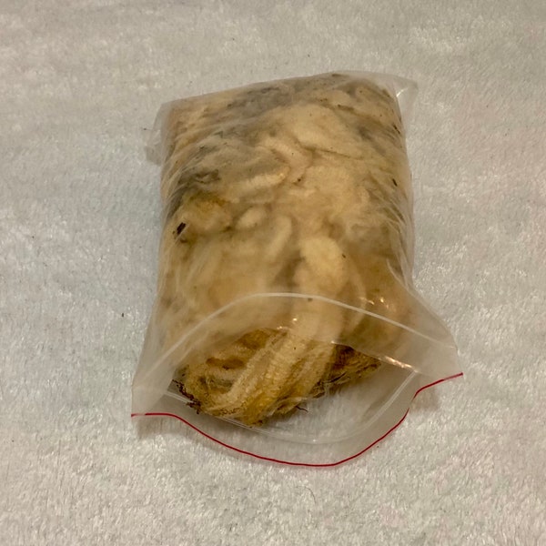 Organic Whole Raw Fleece-Sheep Wool in gallon bags.