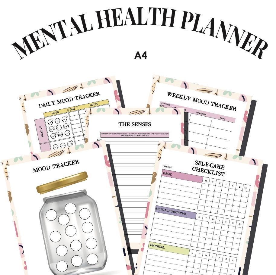 Mental Health Planner PDF - Printable Daily and Weekly Wellness Tracker