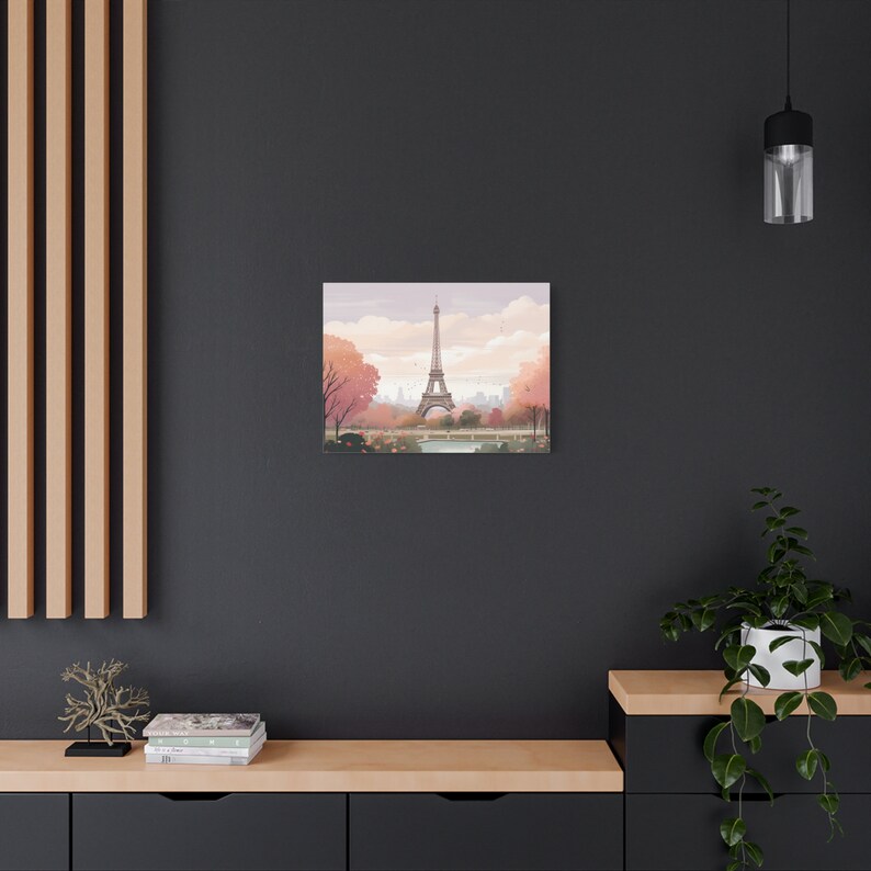 Paris in Pastel Dusky Pink, Canvas Print, Matte, Stretched, 1.25