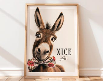 Esel Badezimmer Poster: Netter Esel Badezimmer Druck