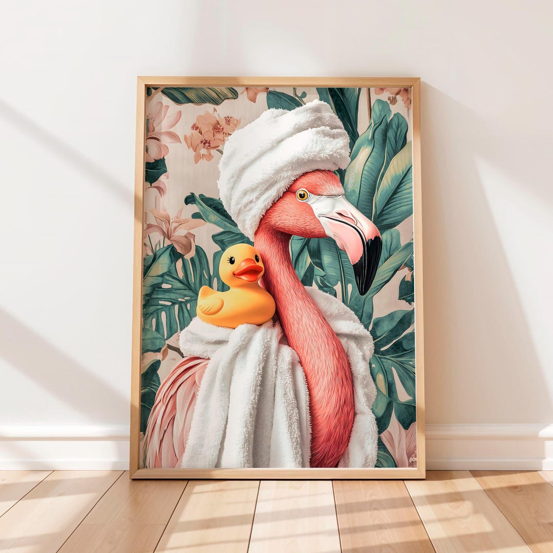 Flamingo Print Robe main image 0