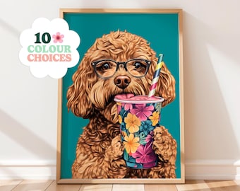 Cockapoo Smoothie Print: Funny Dog Art, Kitchen & Dining Decor