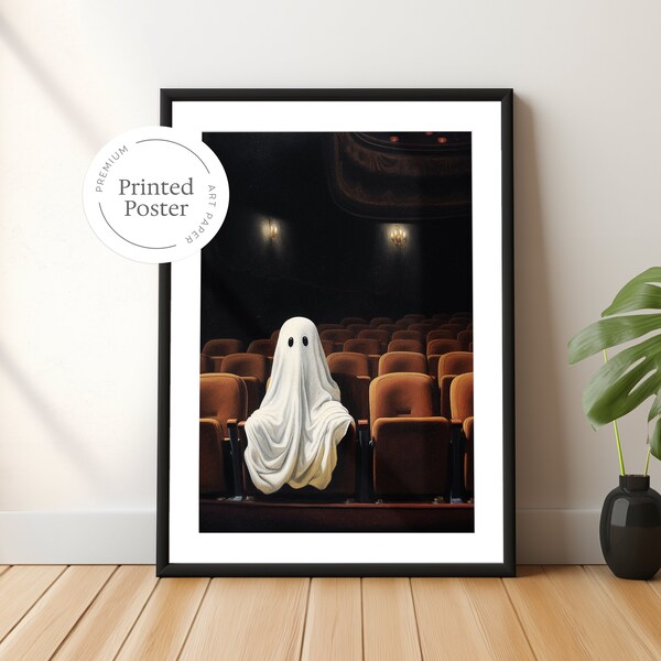 Spooky Broadway Ghost Print, Haunted Westend Art Poster, Gothic Cottagecore, Gift for Theatre Lovers, Dark Academia Prints